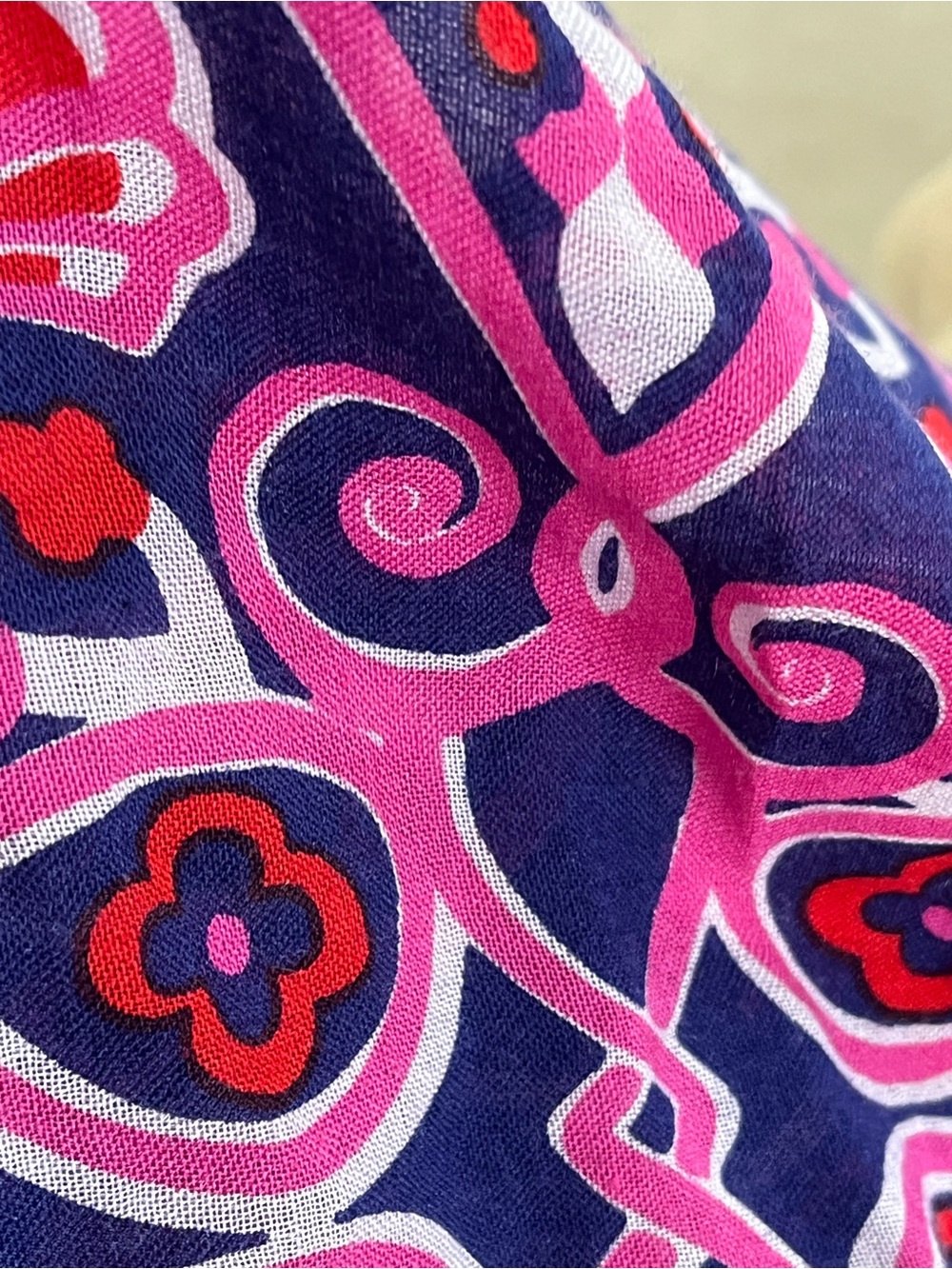 Vineyard Vines Pink Purple Navy Patterned Scarf